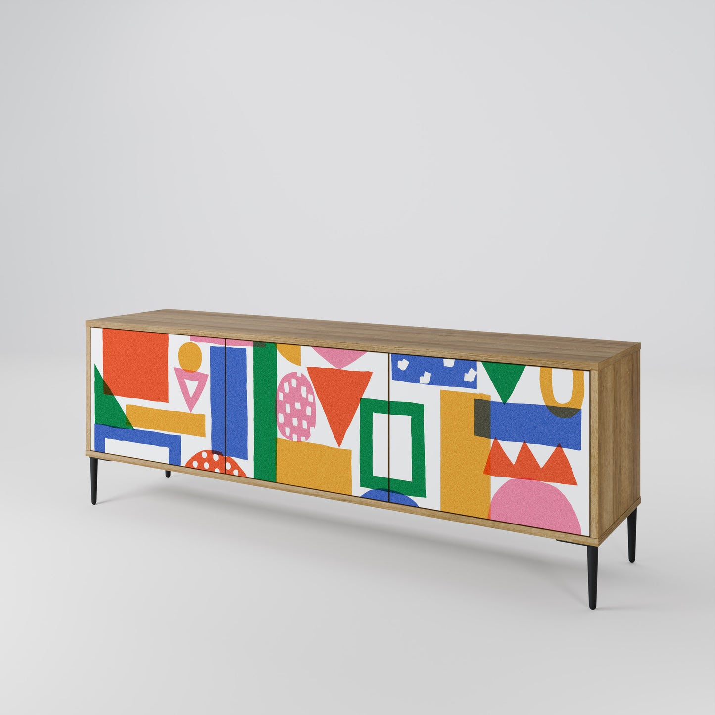 Mobile TV GEOMETRIC GLIMMER a 3 ante in effetto rovere