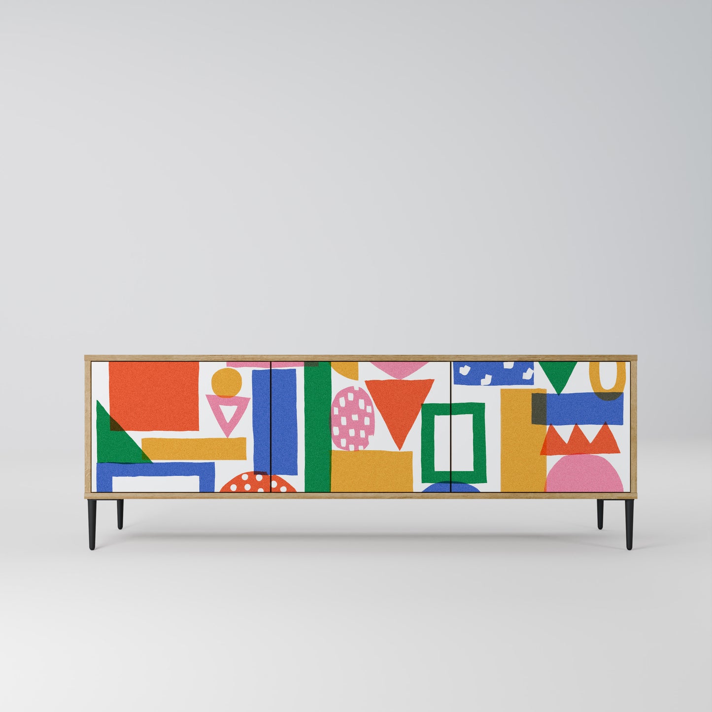 Mobile TV GEOMETRIC GLIMMER a 3 ante in effetto rovere