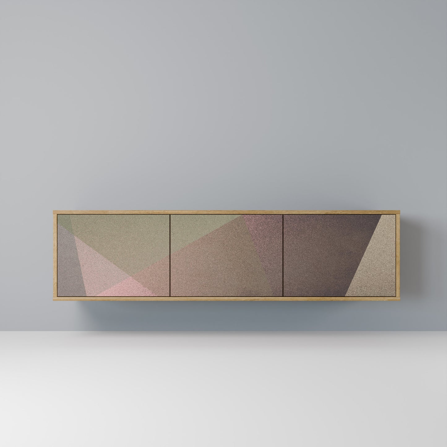 Mobile TV BEIGE GEOMETRY a 3 ante in effetto rovere