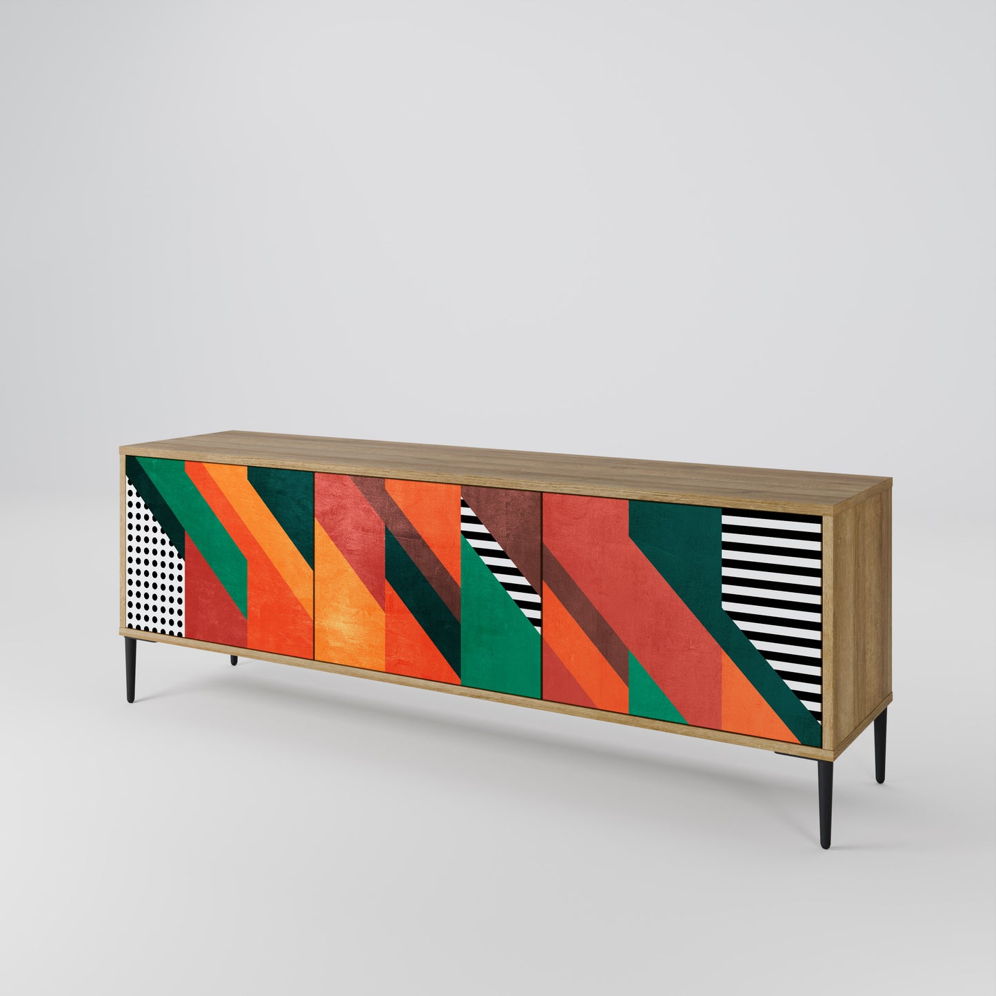 Mobile TV MAKESHIFT ARTISTRY a 3 ante in effetto rovere