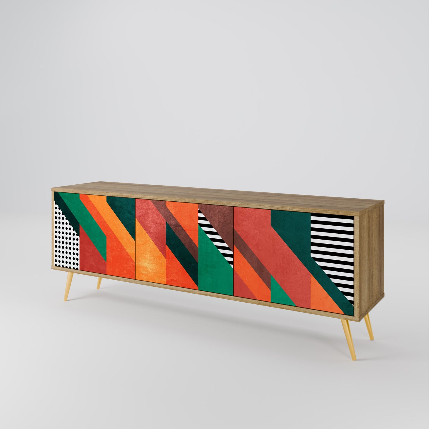 Mobile TV MAKESHIFT ARTISTRY a 3 ante in effetto rovere