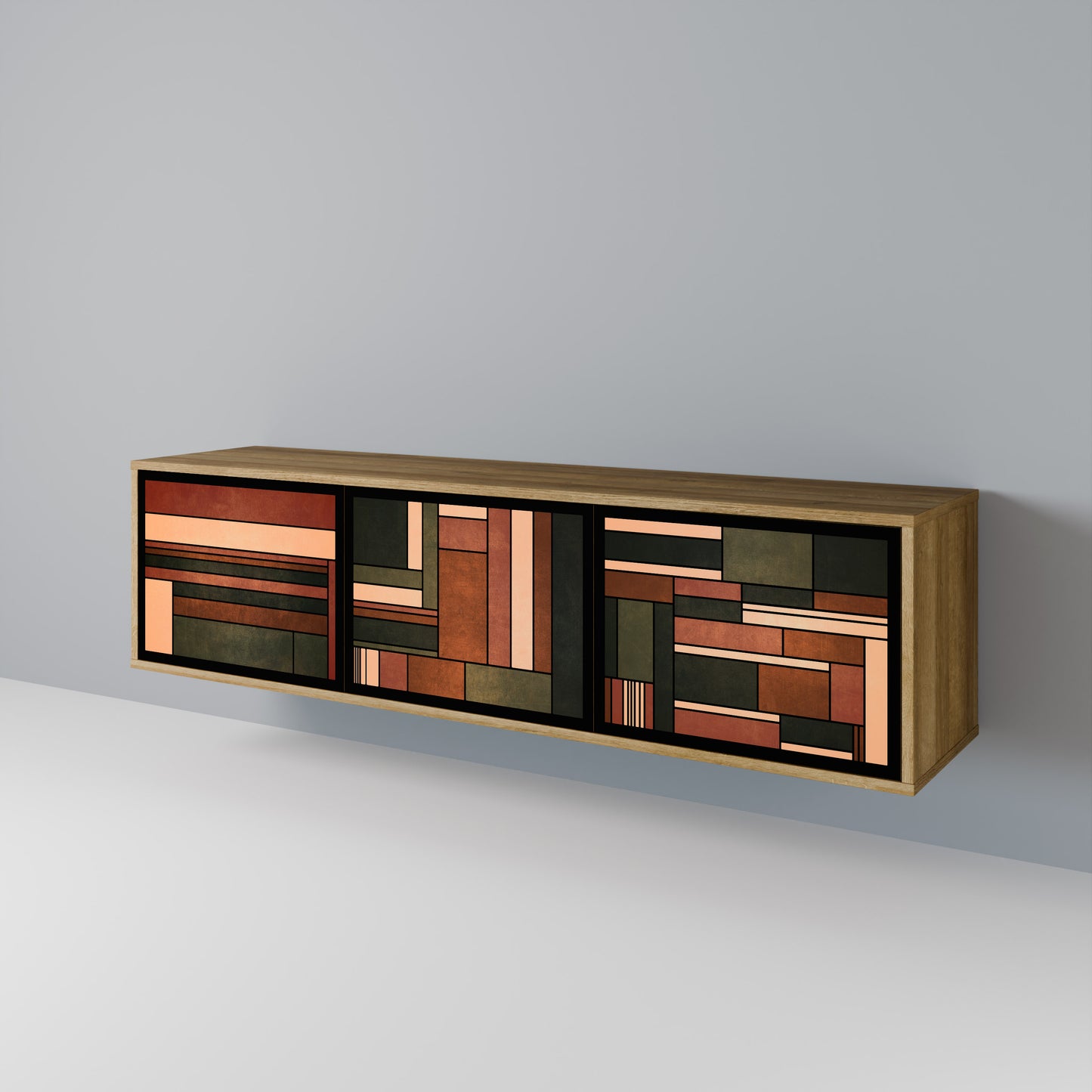Mobile TV a 3 ante FIGURES OF NATURE in effetto rovere