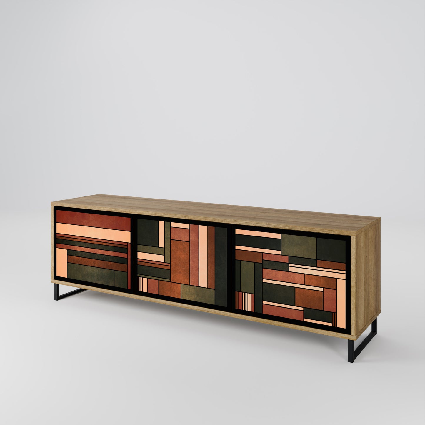 Mobile TV a 3 ante FIGURES OF NATURE in effetto rovere