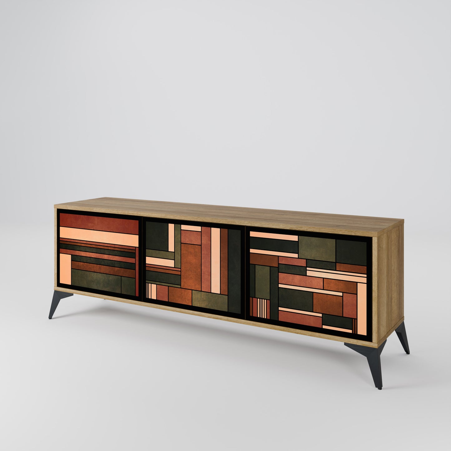 Mobile TV a 3 ante FIGURES OF NATURE in effetto rovere