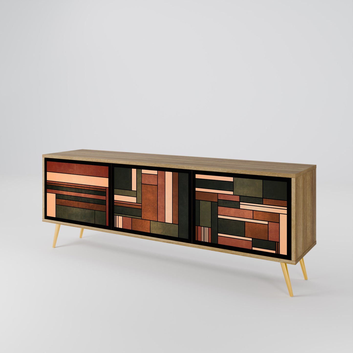 Mobile TV a 3 ante FIGURES OF NATURE in effetto rovere