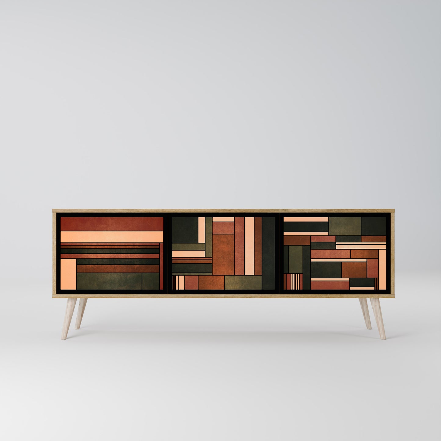 Mobile TV a 3 ante FIGURES OF NATURE in effetto rovere