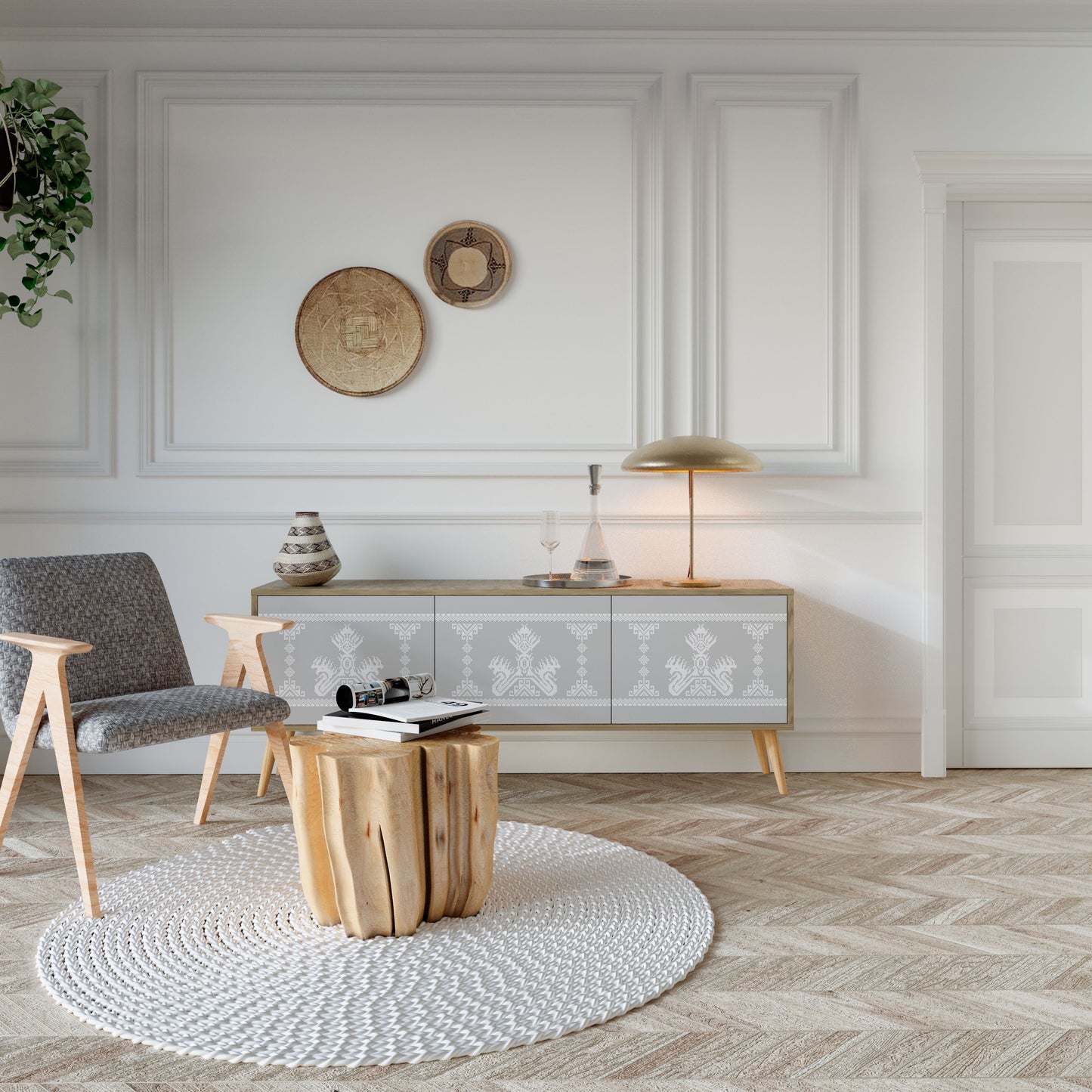 Mobile TV THAI GRAY a 3 ante effetto rovere
