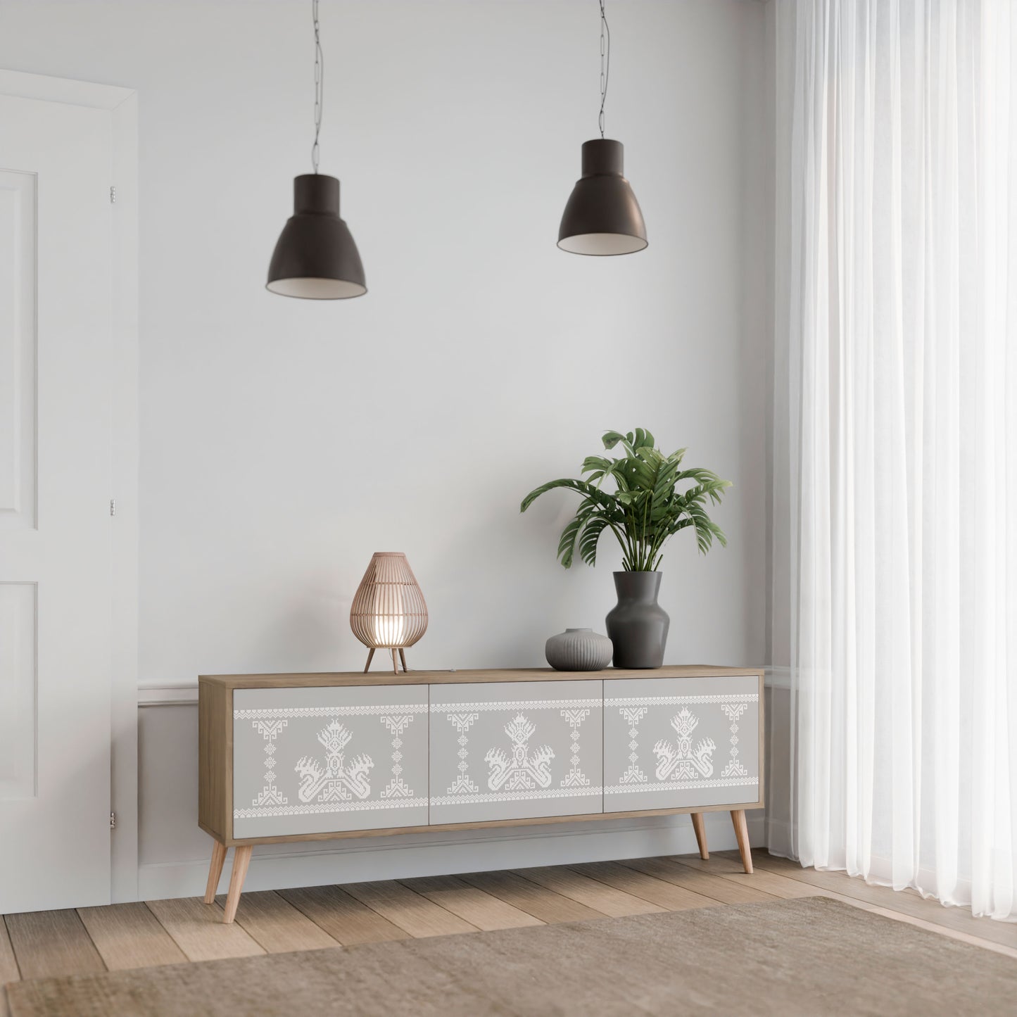 Mobile TV THAI GRAY a 3 ante effetto rovere