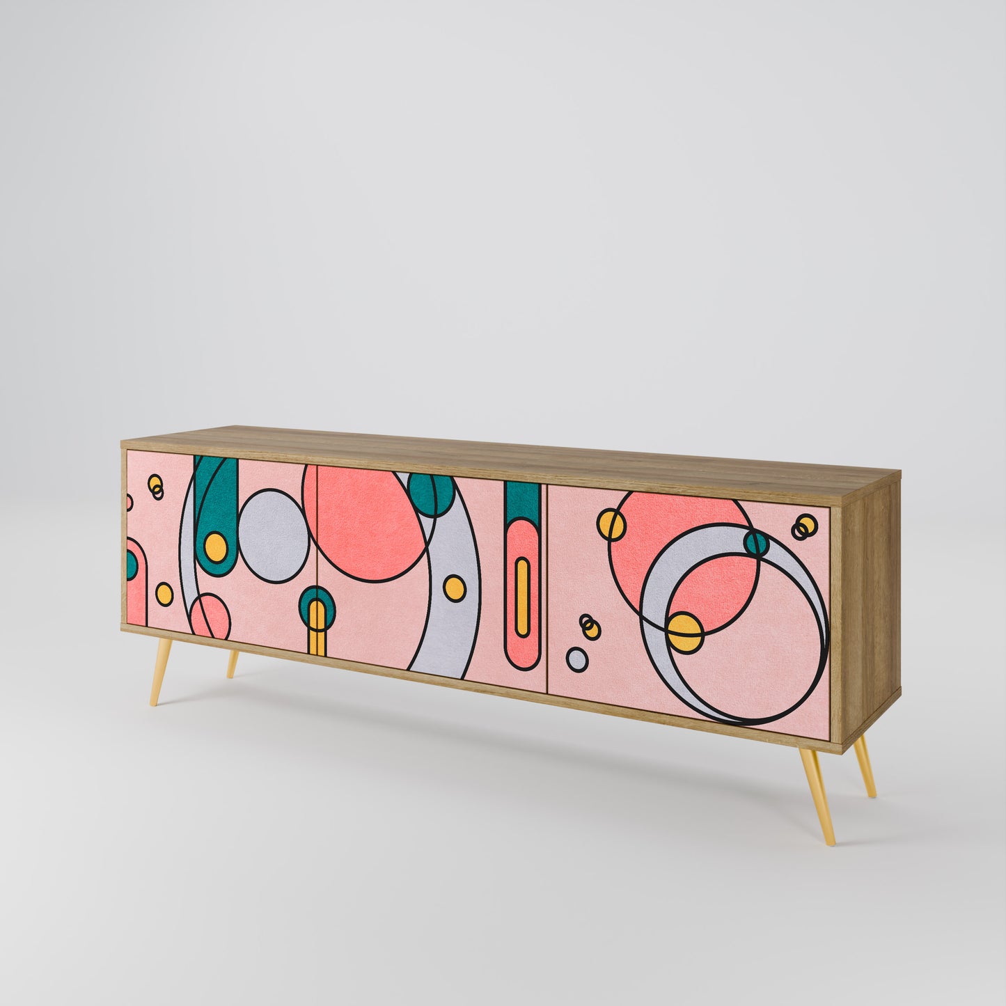 Mobile TV GOSSAMER ECHOES a 3 ante in effetto rovere