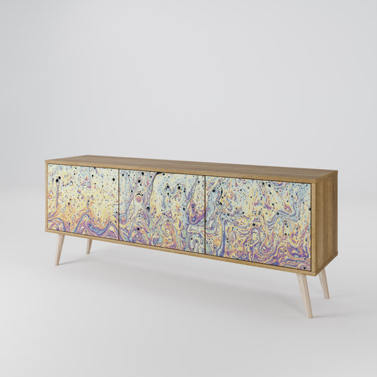 MOSAIC OF COLORS 3-Door TV Stand in Oak Effect
