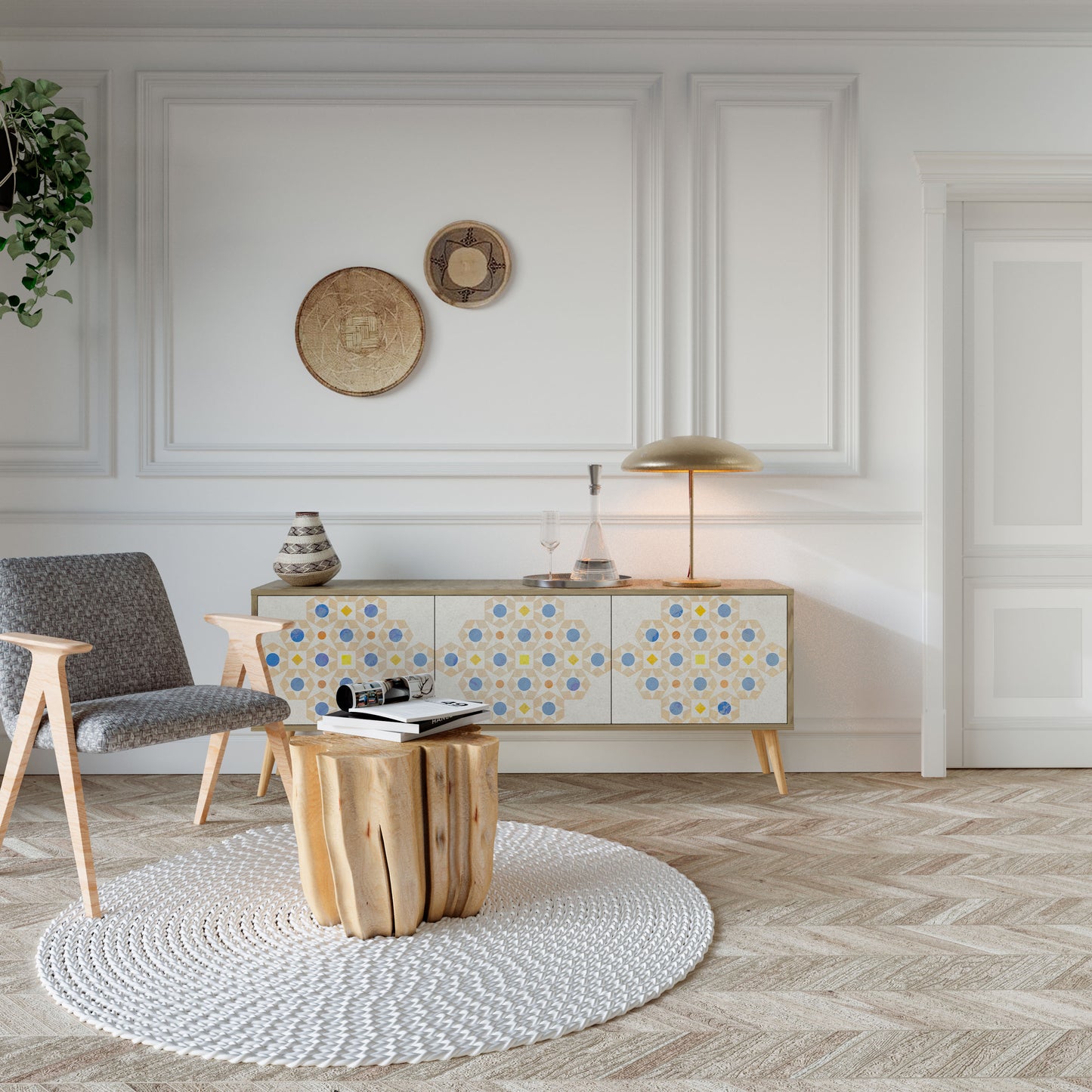 Mobile TV a 3 ante PATTERNED PRISM in effetto rovere