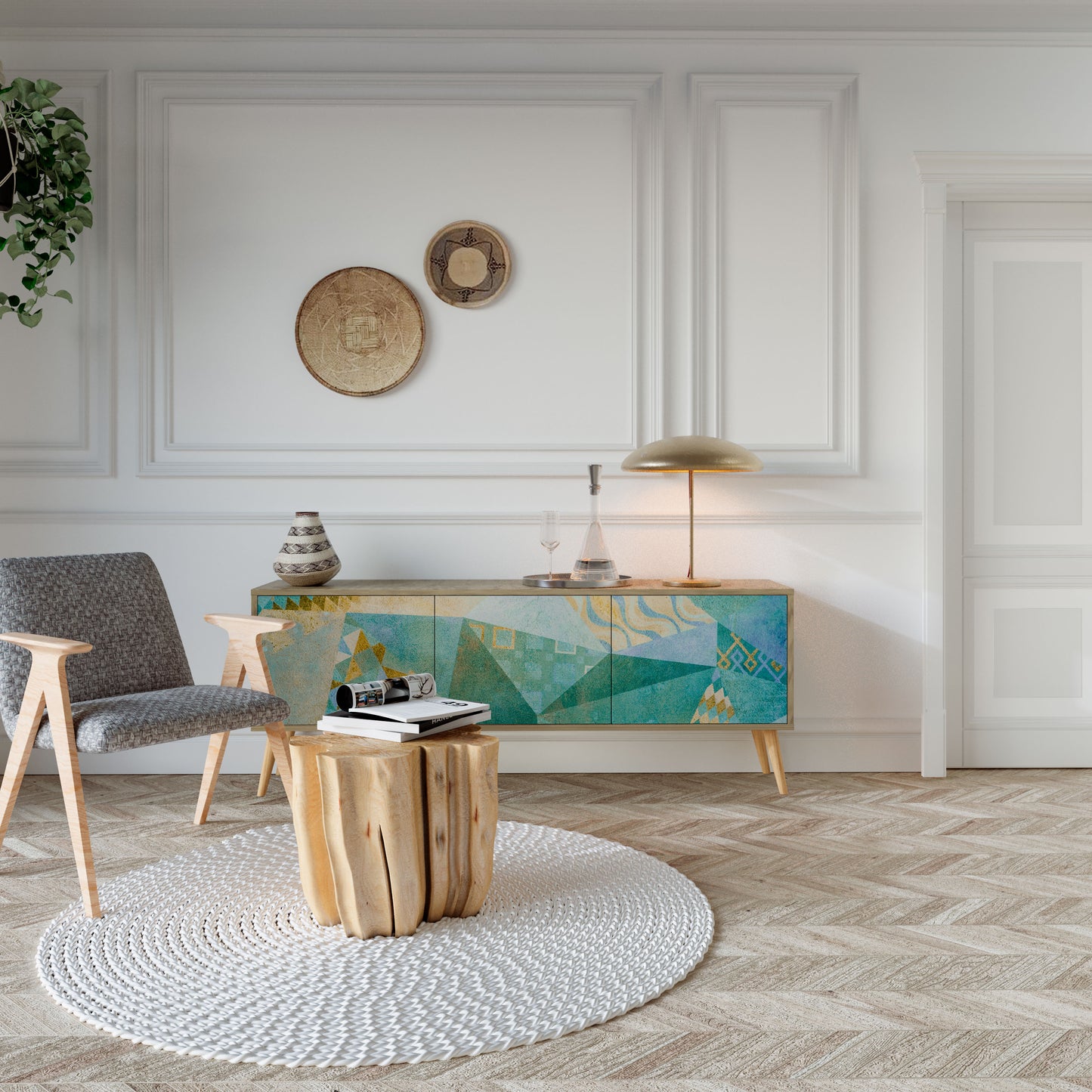 Mobile TV SPECTRUM SPLENDOR a 3 ante in effetto rovere