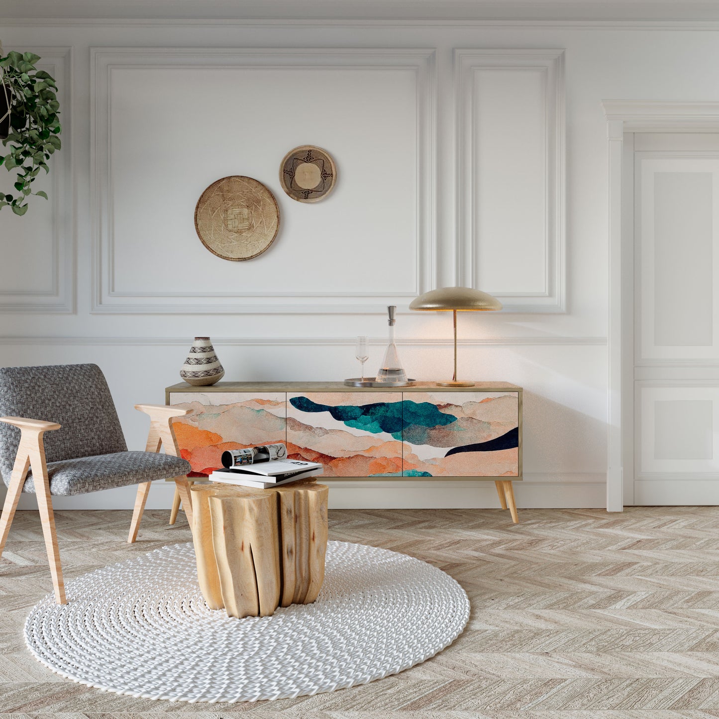 ABSTRACT LANDSCAPE Mobile TV a 3 ante in effetto rovere