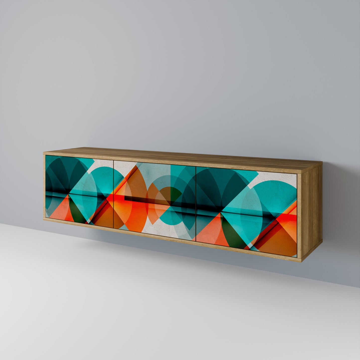 Mobile TV CIRCULAR RHAPSODY a 3 ante in effetto rovere