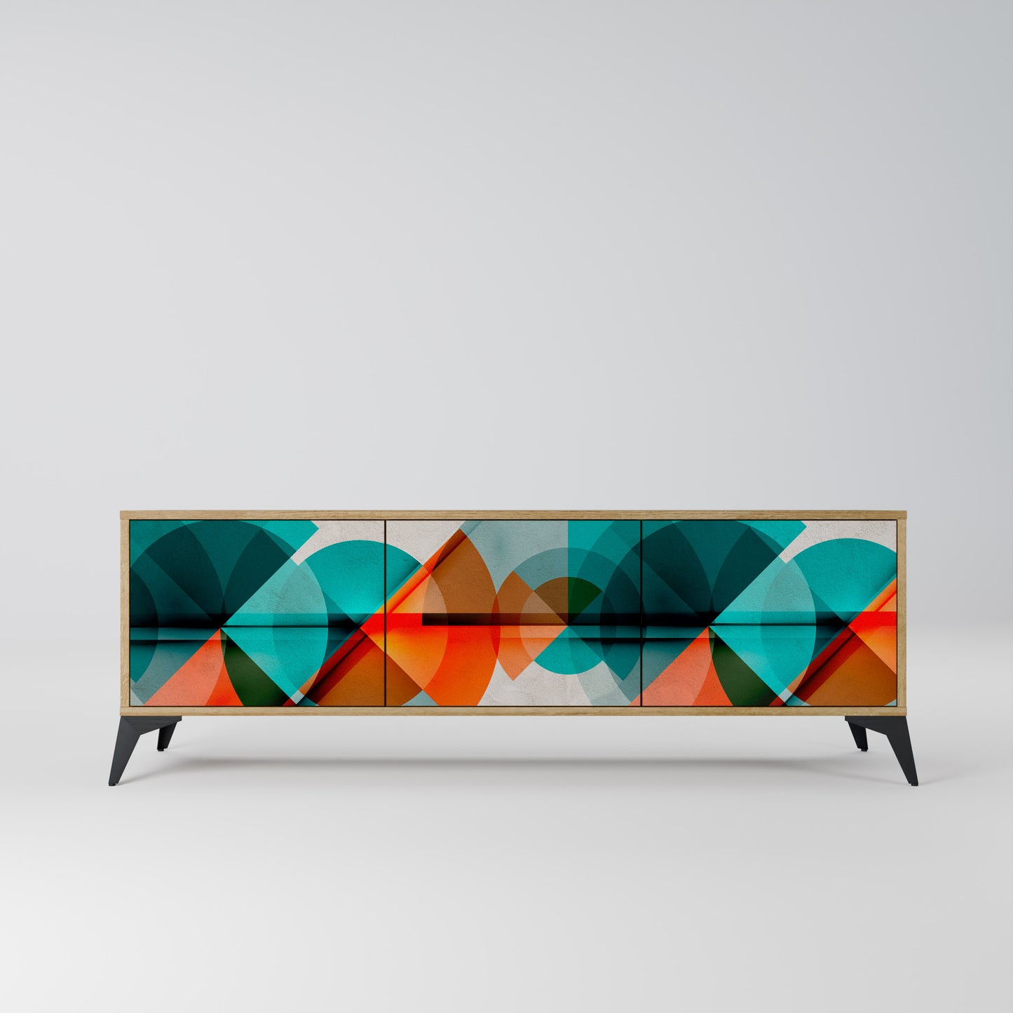 Mobile TV CIRCULAR RHAPSODY a 3 ante in effetto rovere