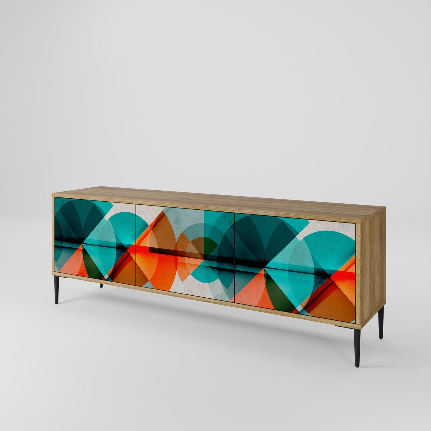 Mobile TV CIRCULAR RHAPSODY a 3 ante in effetto rovere