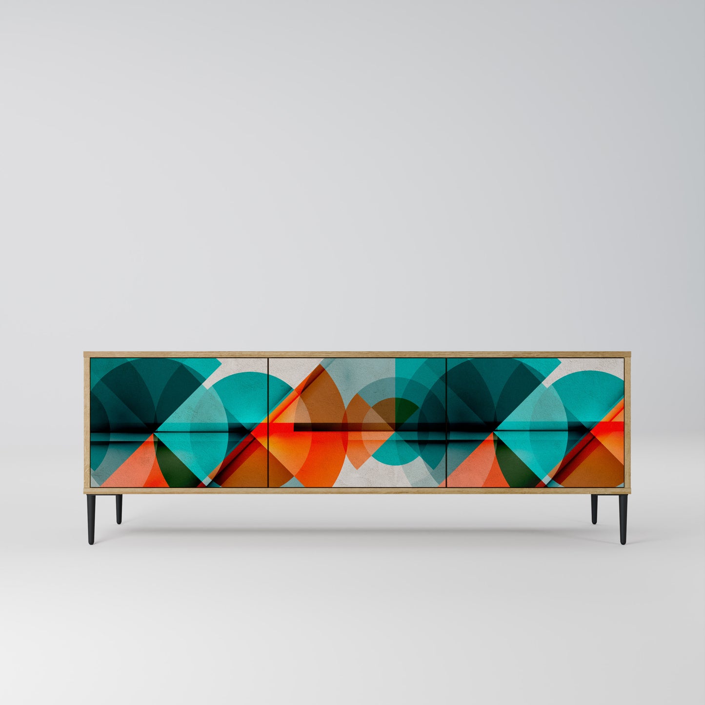 Mobile TV CIRCULAR RHAPSODY a 3 ante in effetto rovere