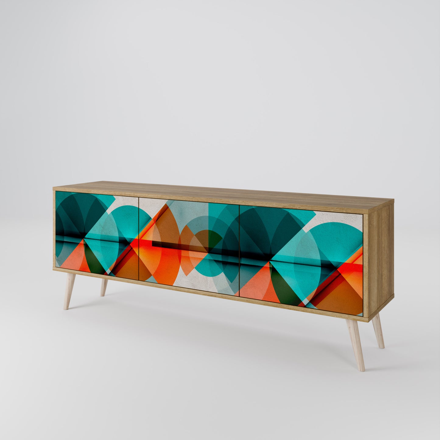 Mobile TV CIRCULAR RHAPSODY a 3 ante in effetto rovere