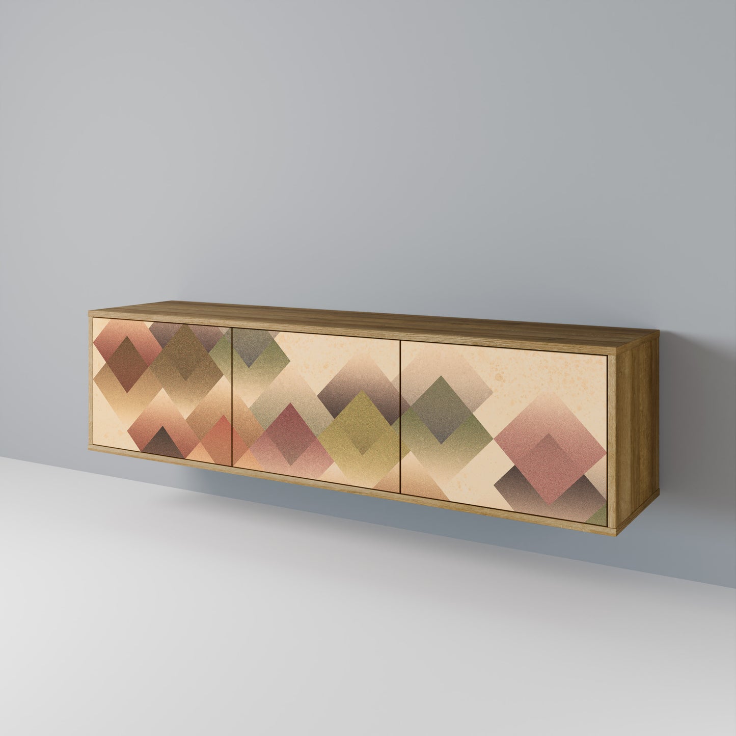 Mobile TV GEOMETRIC FUSION a 3 ante in effetto rovere