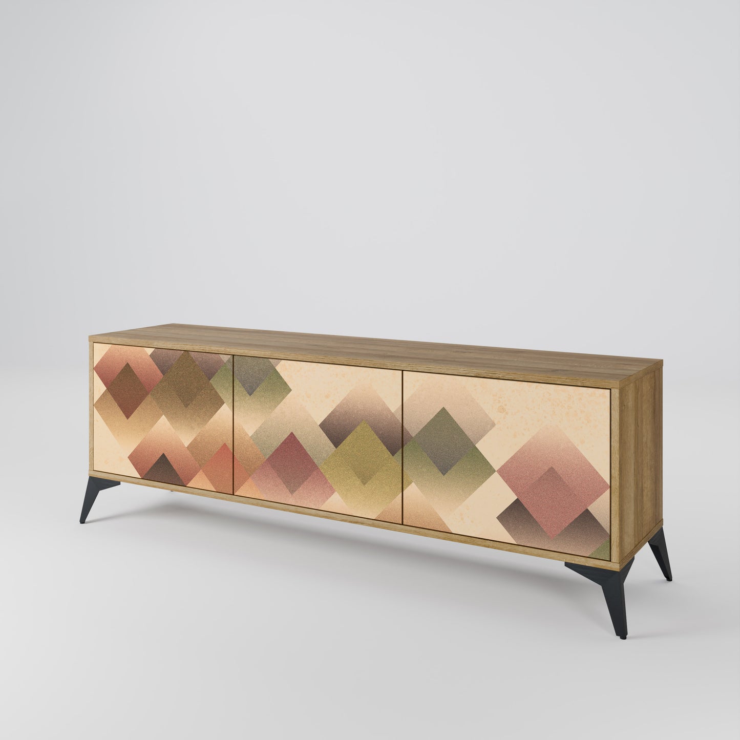 Mobile TV GEOMETRIC FUSION a 3 ante in effetto rovere