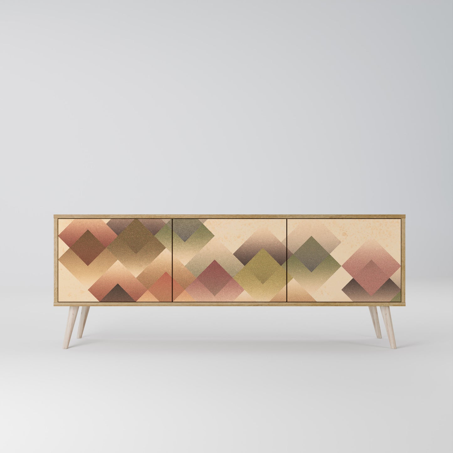 Mobile TV GEOMETRIC FUSION a 3 ante in effetto rovere