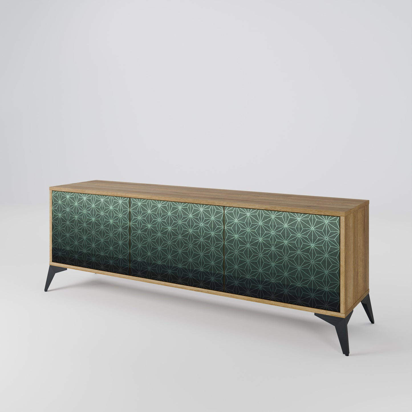 Mobile TV ORNAMENTAL GLIMMER a 3 ante in effetto rovere