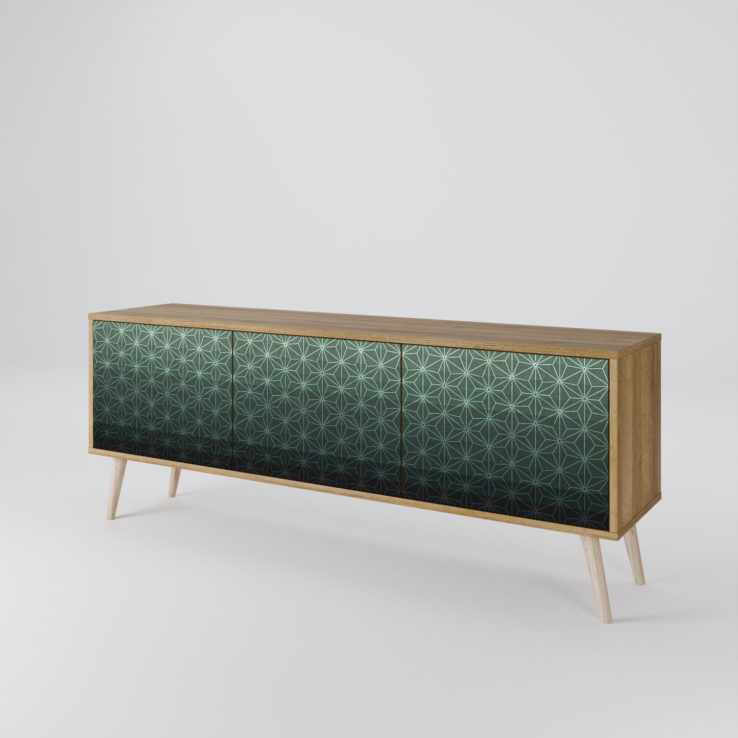 Mobile TV ORNAMENTAL GLIMMER a 3 ante in effetto rovere