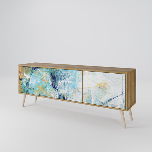 ABSTRACT THOUGHTS 3-Door TV Stand in Oak Effect