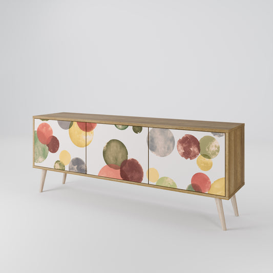 FLEETING HAPPINESS 3-Door TV Stand in Oak Effect