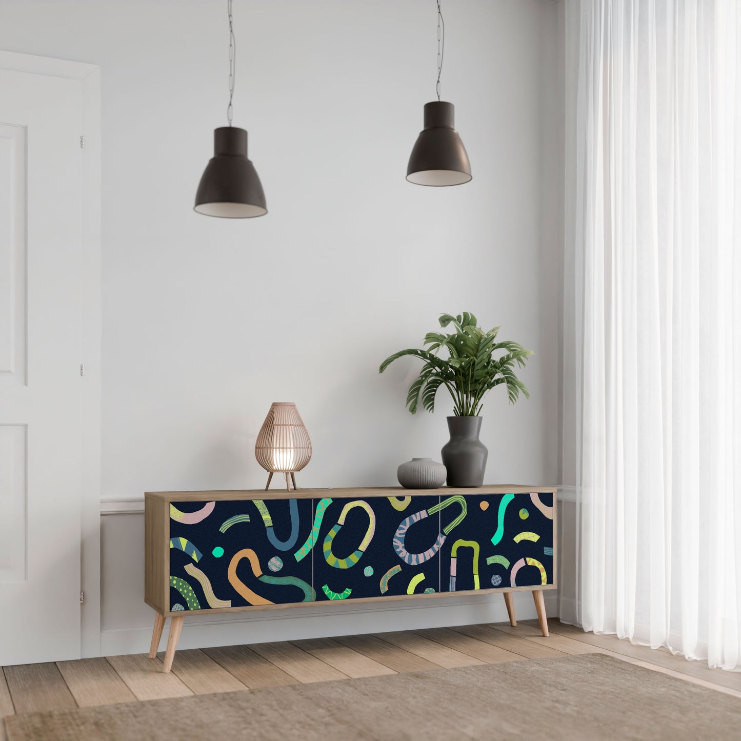 CONTRAST DANCE Mobile TV a 3 ante effetto rovere
