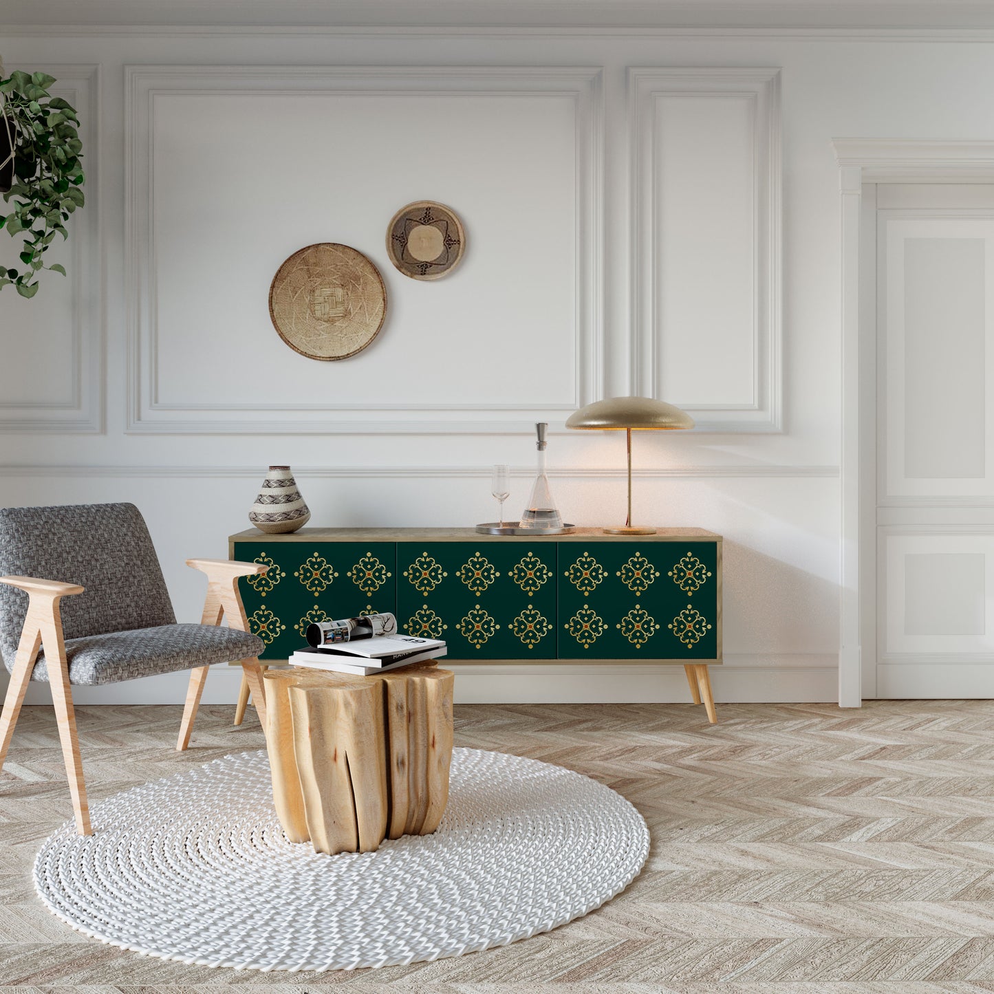 Mobile TV ROYAL MEDALLION a 3 ante effetto rovere