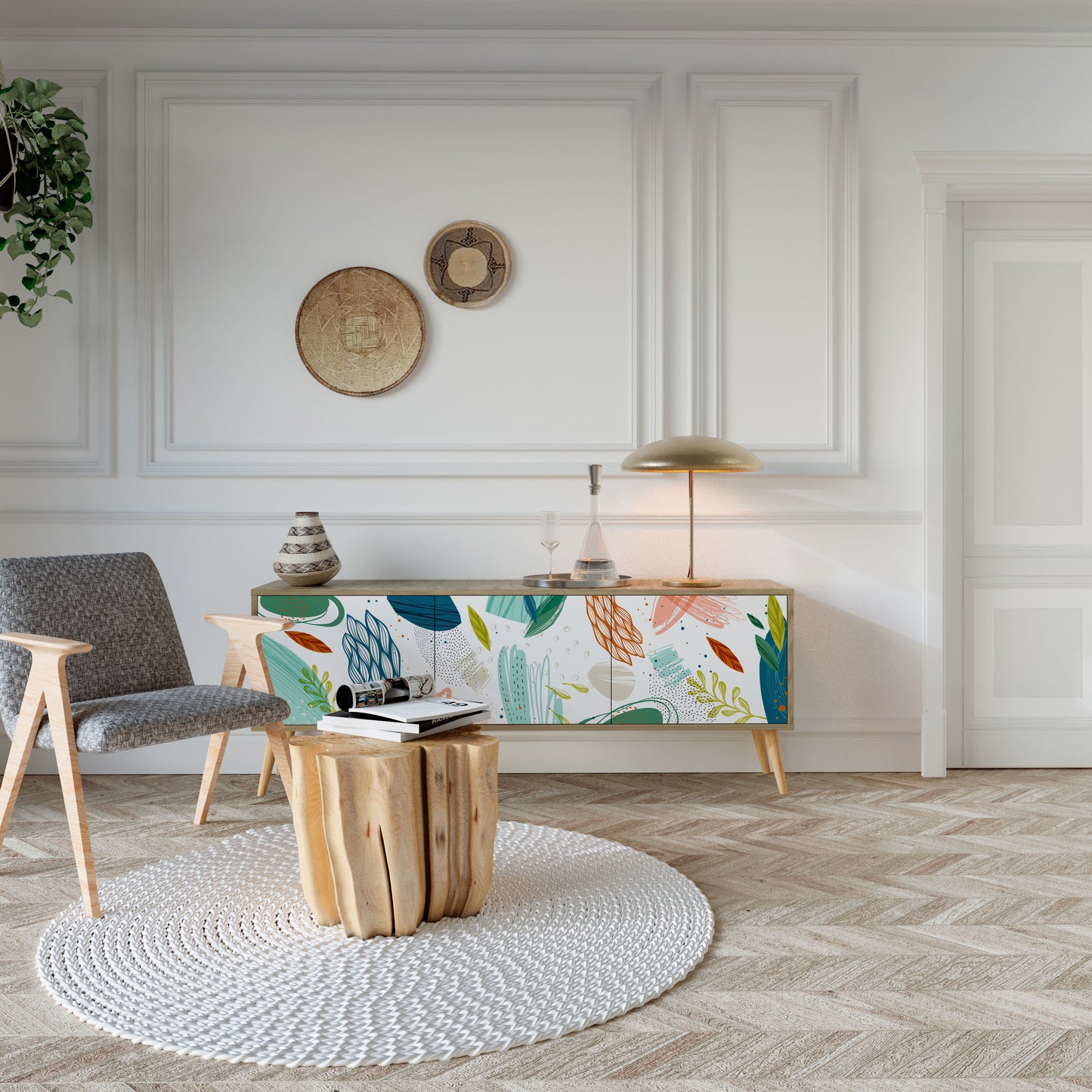 Mobile TV BOTANICAL HURRICANE a 3 ante in effetto rovere