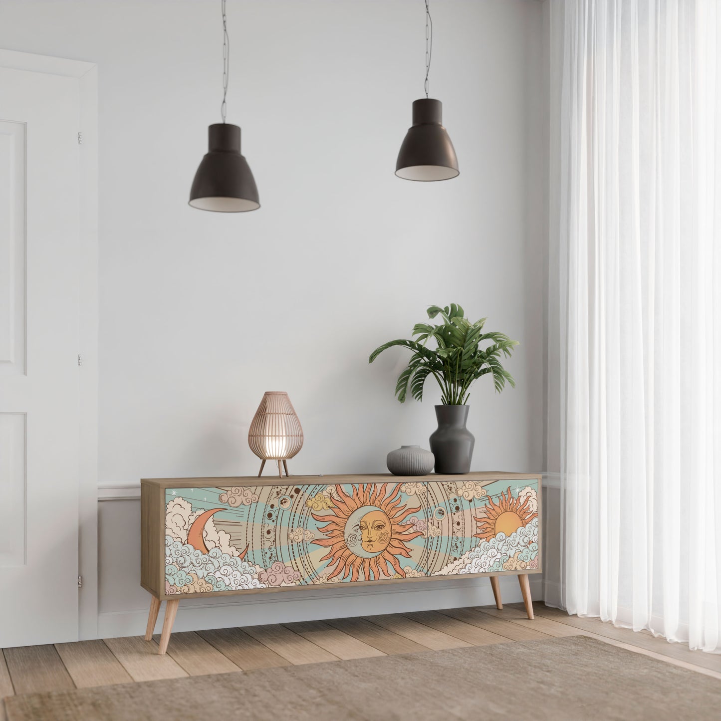 Mobile TV MYSTICAL STRUCTURE a 3 ante effetto rovere