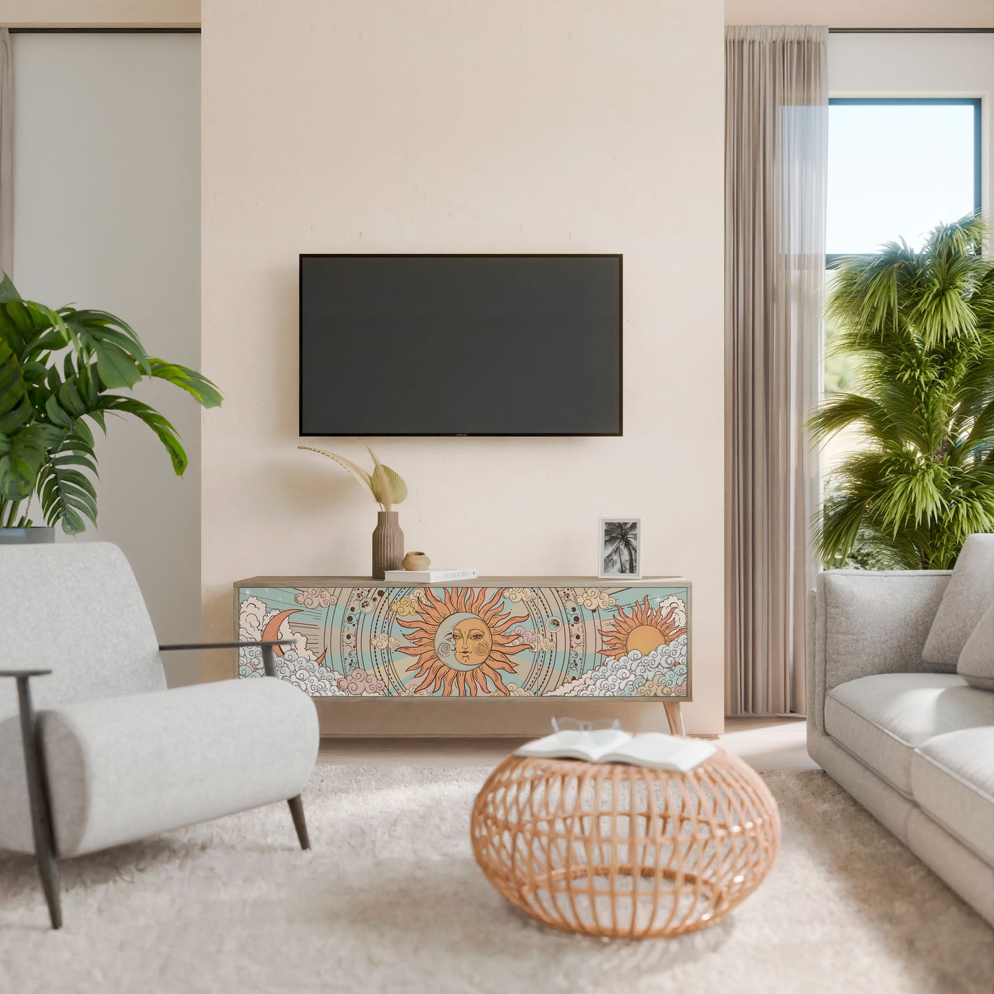 Mobile TV MYSTICAL STRUCTURE a 3 ante effetto rovere