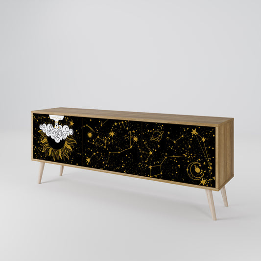 STELLAR CONSTELLATIONS 3-Door TV Stand in Oak Effect