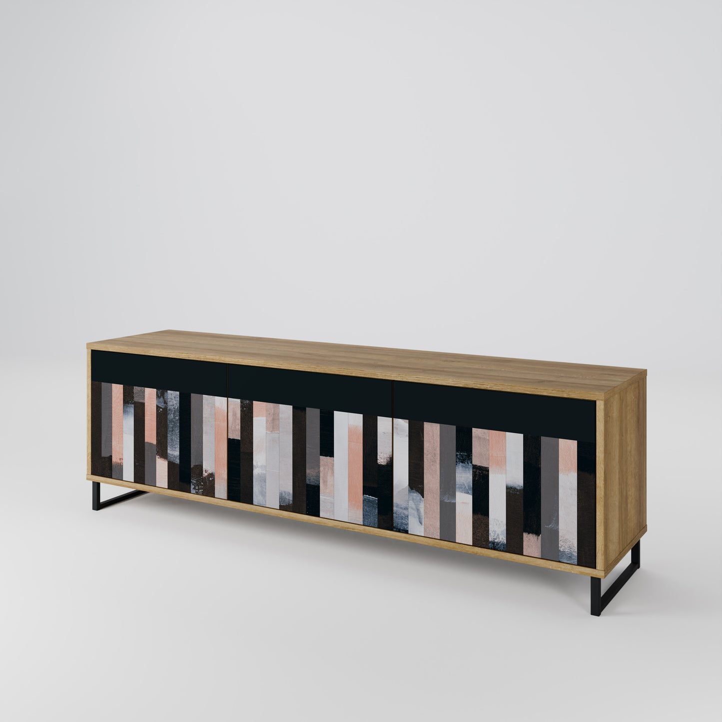 Mobile TV COLLAGE OF RECTANGLES a 3 ante effetto rovere