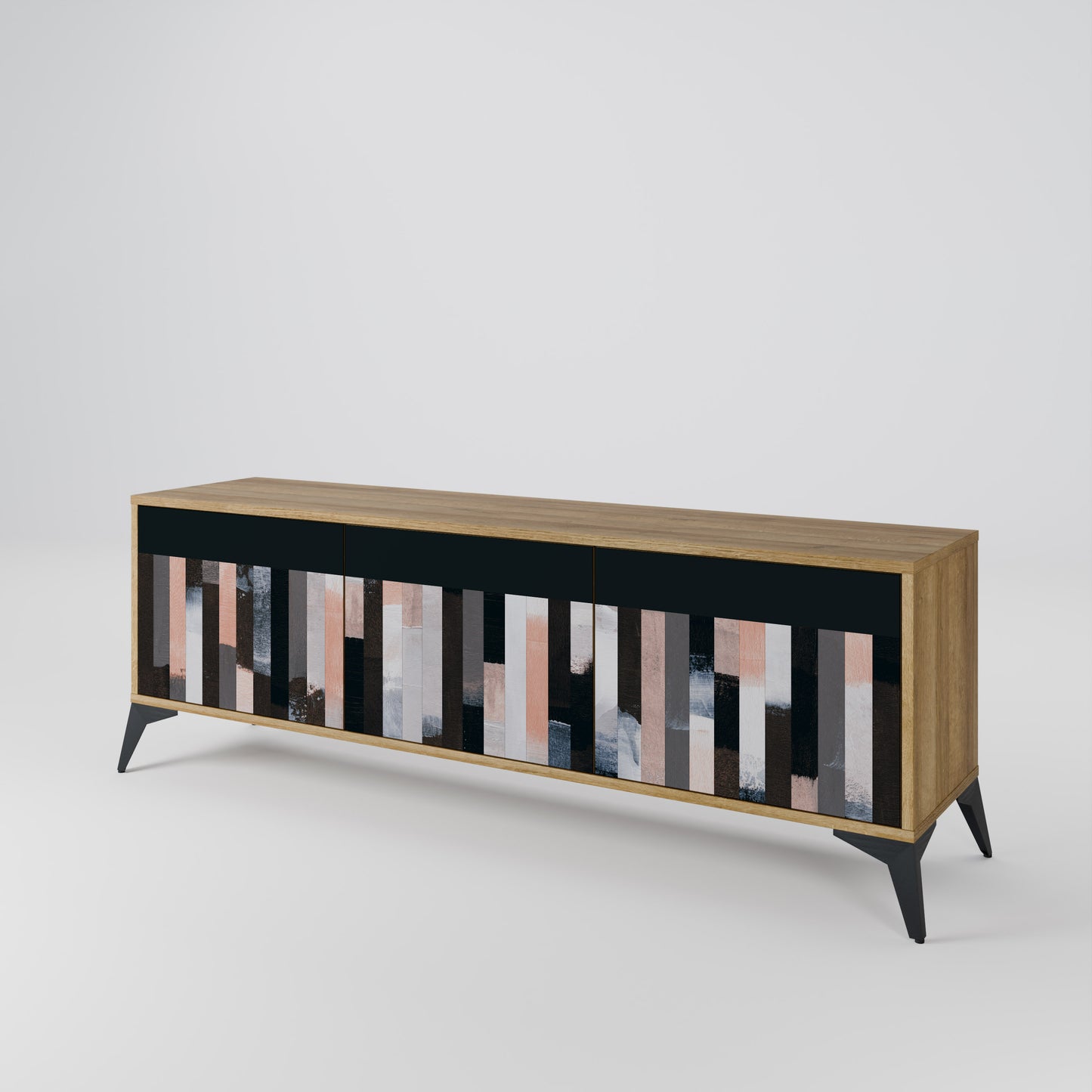 Mobile TV COLLAGE OF RECTANGLES a 3 ante effetto rovere