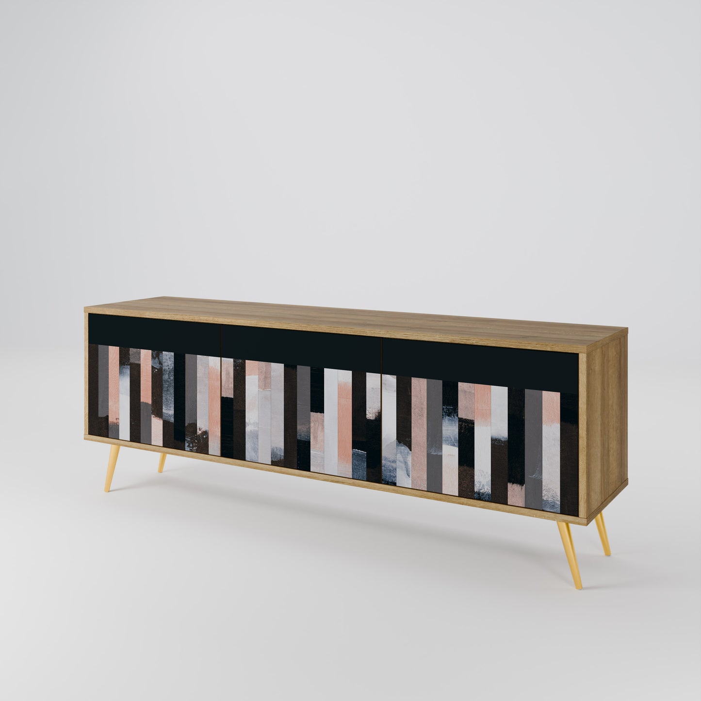 Mobile TV COLLAGE OF RECTANGLES a 3 ante effetto rovere