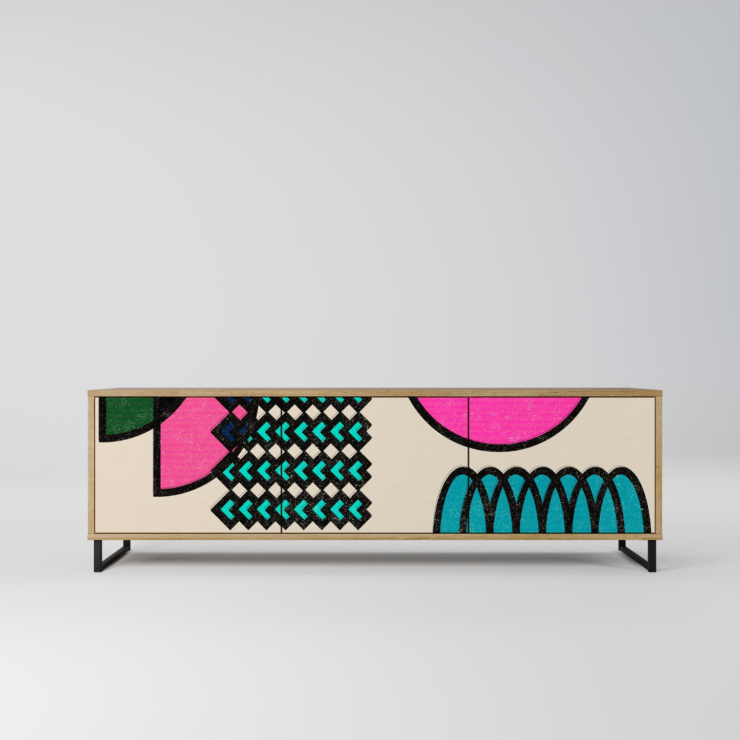 Mobile TV GEOMETRIC RHAPSODY a 3 ante in effetto rovere