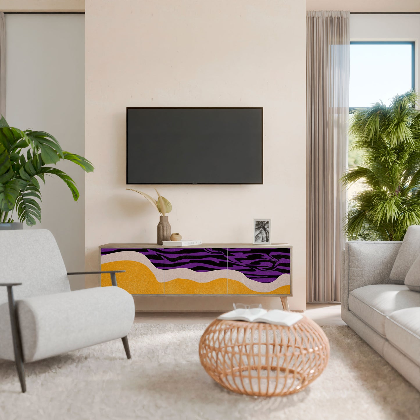 Mobile TV INDEPENDENT BORDER a 3 ante in effetto rovere