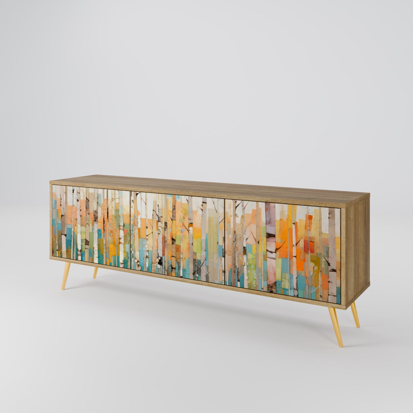 Mobile TV BIRCH KALEIDOSCOPE a 3 ante in effetto rovere