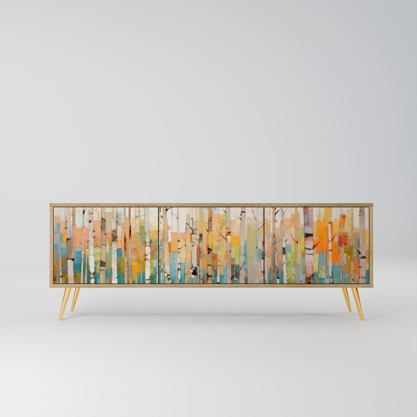 Mobile TV BIRCH KALEIDOSCOPE a 3 ante in effetto rovere