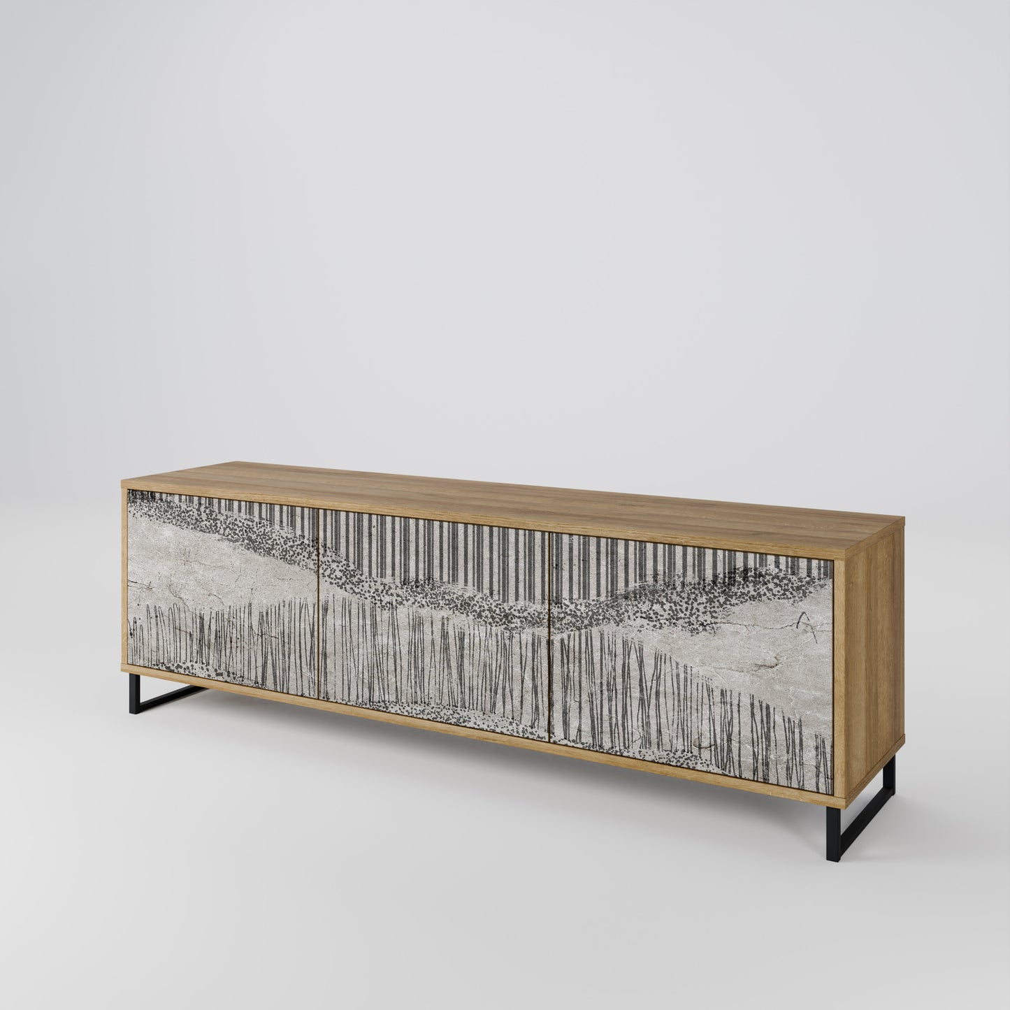 Mobile TV a 3 ante GRAIN LINES in effetto rovere