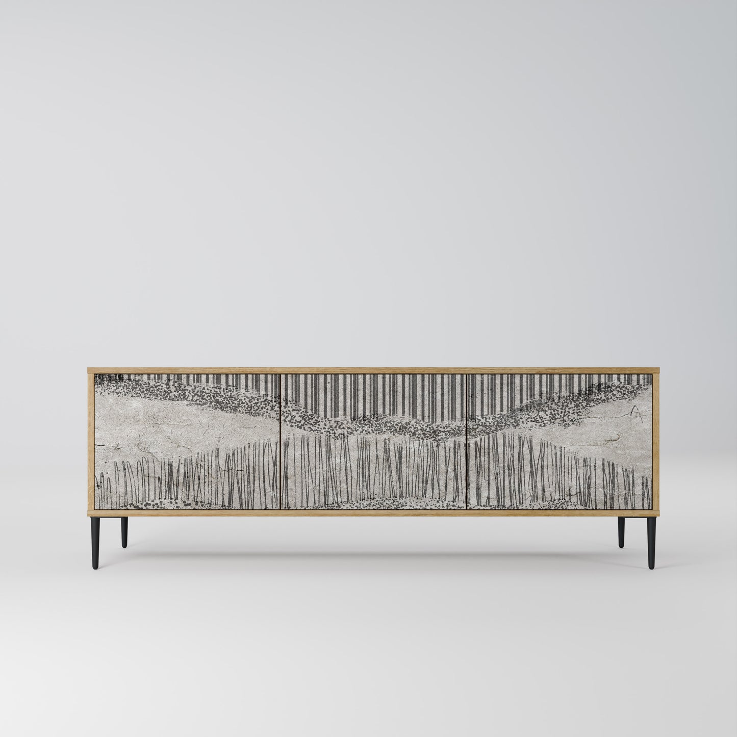 Mobile TV a 3 ante GRAIN LINES in effetto rovere