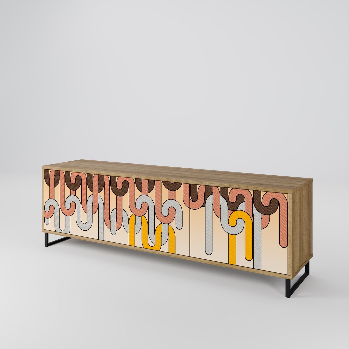 Mobile TV a 3 ante COLORFUL STRINGS in effetto rovere