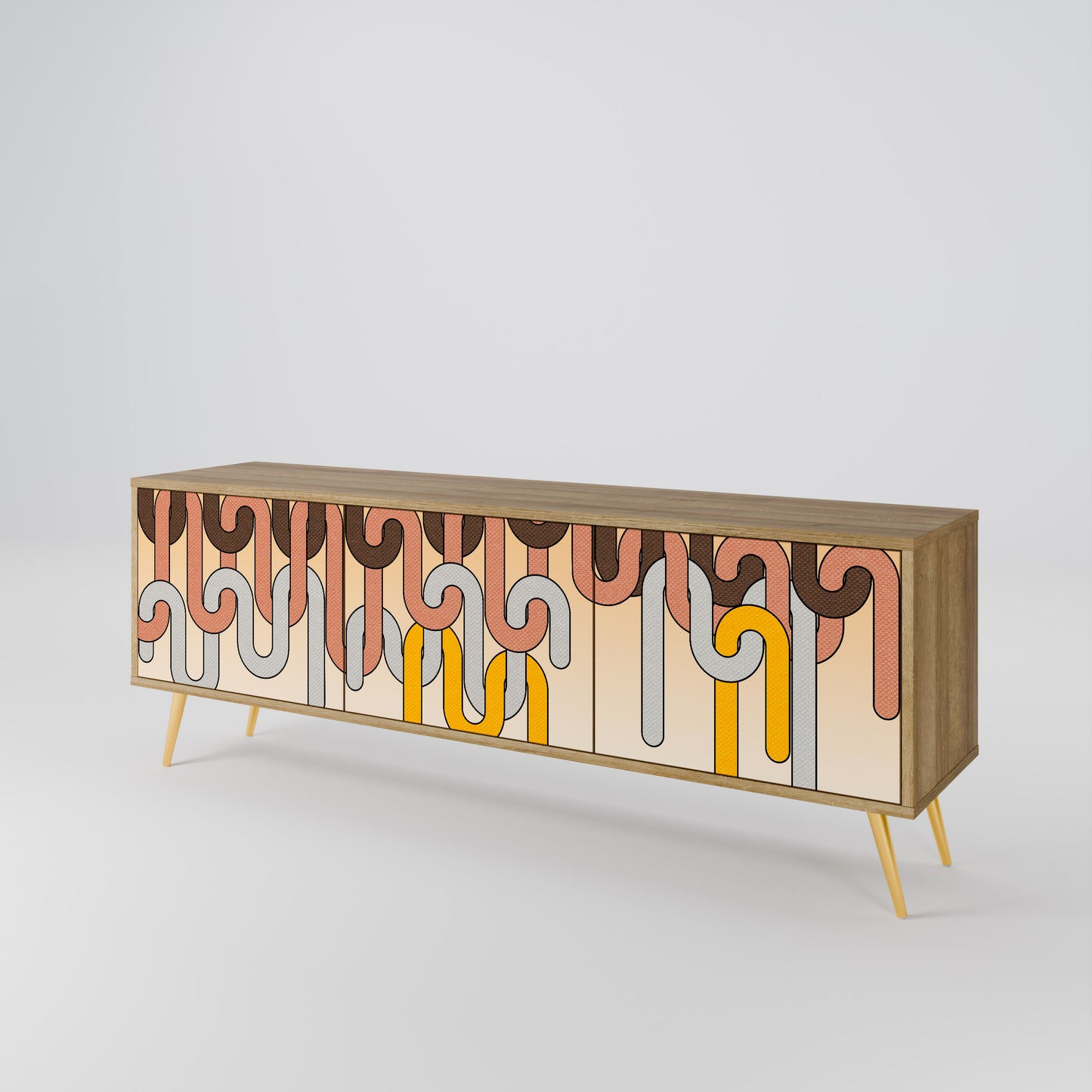 Mobile TV a 3 ante COLORFUL STRINGS in effetto rovere