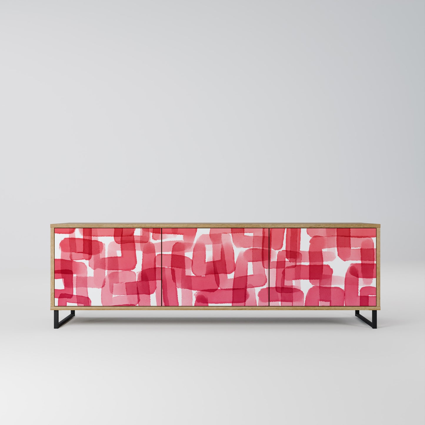 Mobile TV a 3 ante KALEIDOSCOPIC CUBISM in effetto rovere