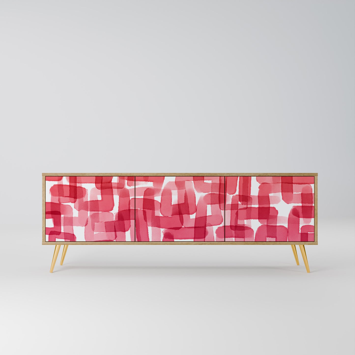 Mobile TV a 3 ante KALEIDOSCOPIC CUBISM in effetto rovere