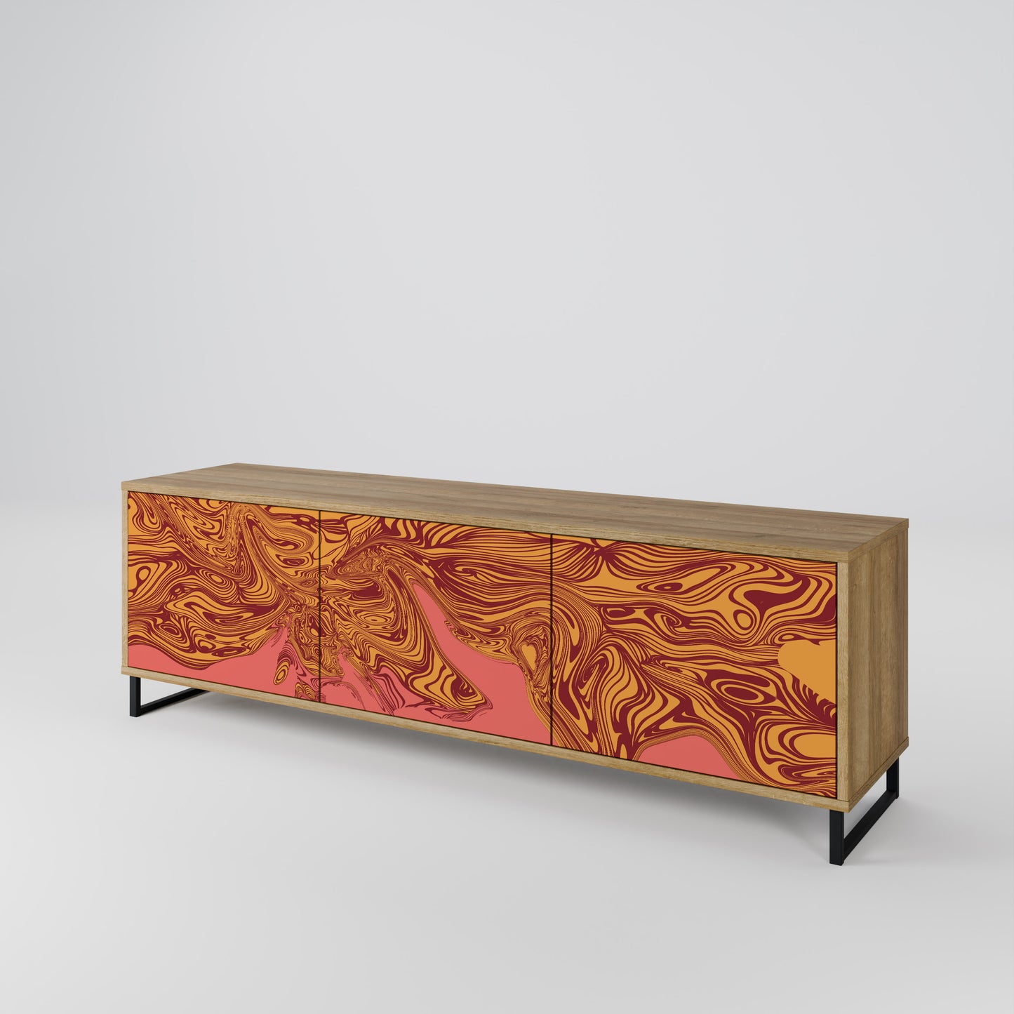 Mobile TV a 3 ante FLOATING THOUGHTS in effetto rovere