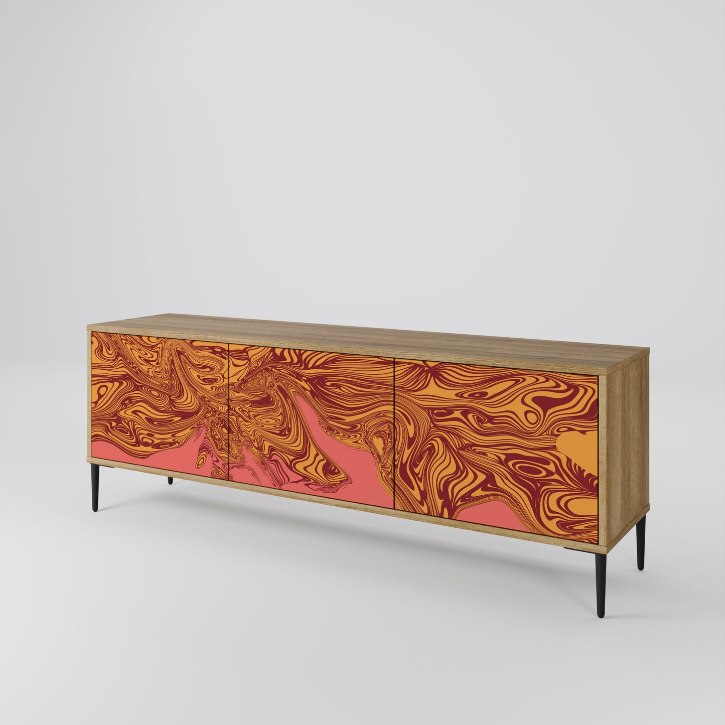 Mobile TV a 3 ante FLOATING THOUGHTS in effetto rovere